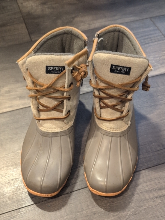 Sperry Other - Sperry Gray and Tan Waterproof Lace-Up Duck Boots